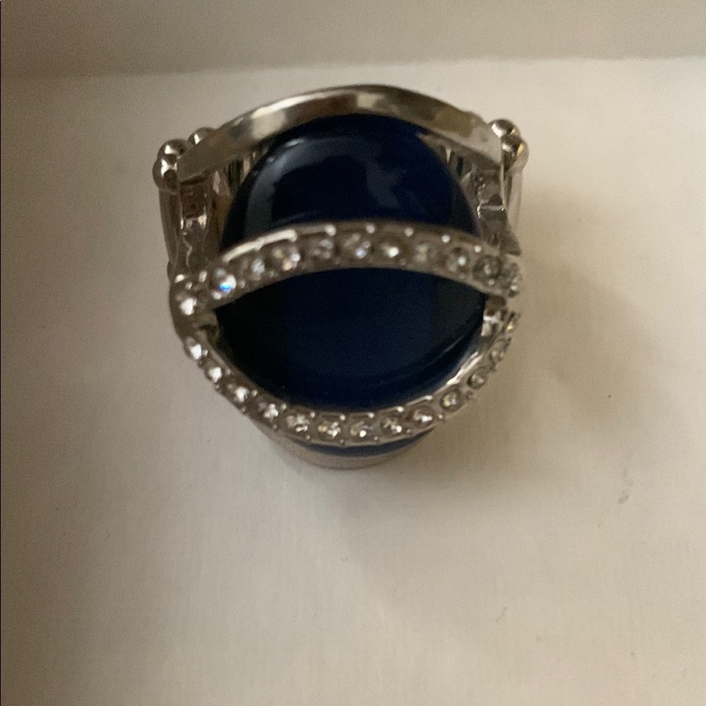 Elegant Silver and Blue Women's Ring